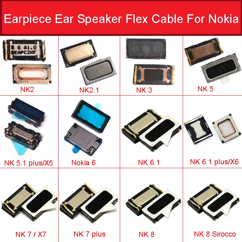 

New Earpiece Speaker Ear Speaker For Nokia 2 2.1 3 3.1 5 5.1 6 6.1 7 7.1 8 Plus Sirocco X7 Speaker Receiver Replacement Parts