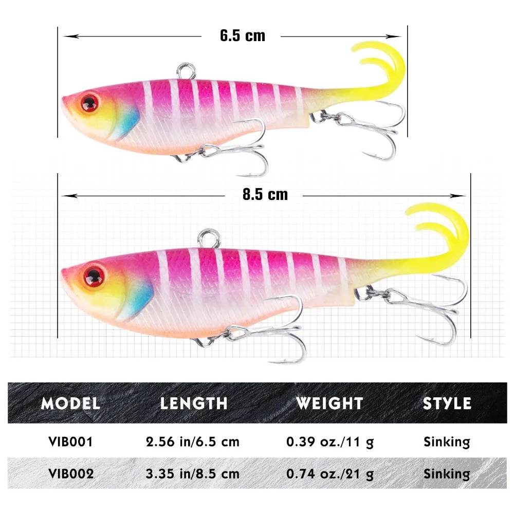 Soft Fishing Lure Swimbait Wobbler Silicone Artificial Bait VIB (20)