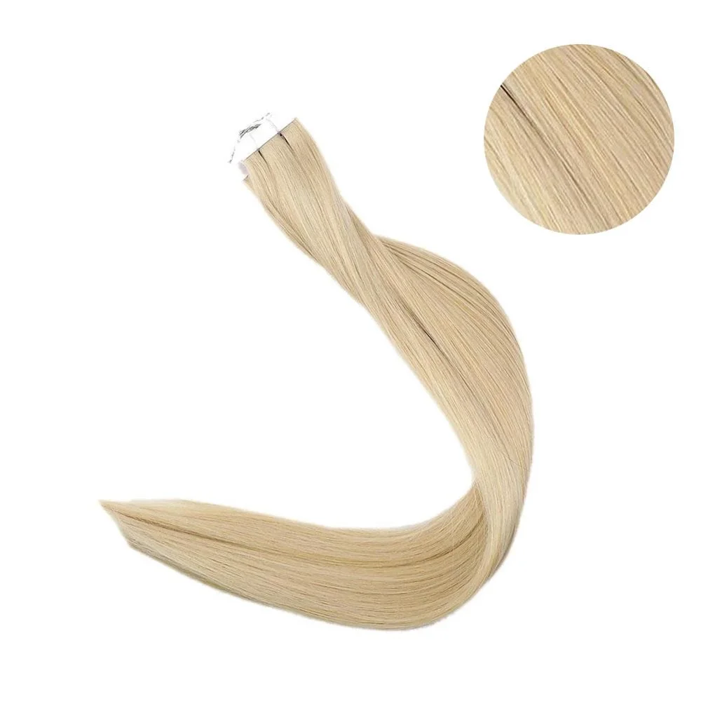 22Medium Blonde Полностью блестящие волосы на ленте, чистые цветные волосы, 50 г, 20 шт., человеческие волосы Remy для наращивания на Клейкой Ленте - Цвет: 22Medium Blonde