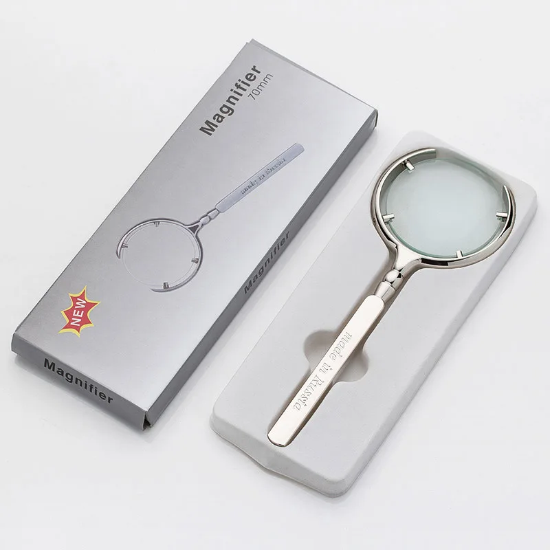 60mm classic Russian 8 times antique antique metal crafts reading gift glass handheld magnifying glass