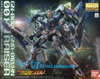 

BANDAI gundam 1/100 MG 00 XN Raiser 00R model kids assembled Robot Anime action figure toys