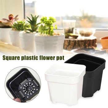 

5/10 Pcs Plant Flower Pots Solid Garden Plastic Balcony Succulent Square for Home JS23