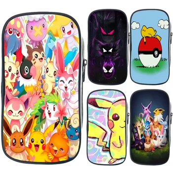 

Students Anime Pokemon Pen Bag Kids Pikachu Eevee Gengar Pencil Case Cartoon Stationery Storage Pencil Box Children School Gift