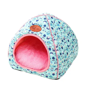 

Dog Bed Pet House Foldable Soft Warm Sponge Cave Cute Dog Beds Kennel Nest Plush Cat Tent JAN88