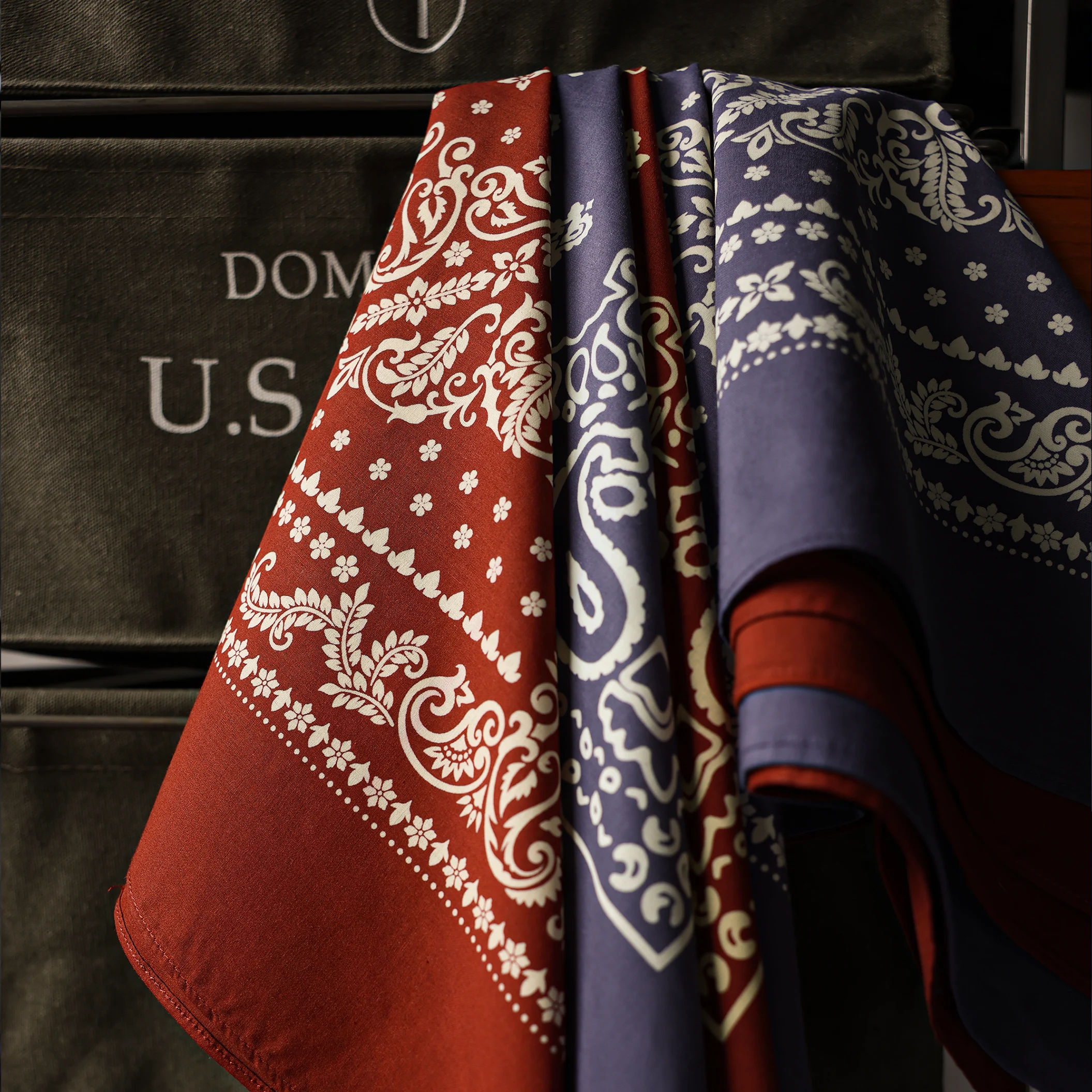 Bandana Neck Gaiter FJ-0001 53cm * 53cm Genuine Casual Cotton Unisex Scarf High Quality Printing Stylish Bandana With Cowhide Ring