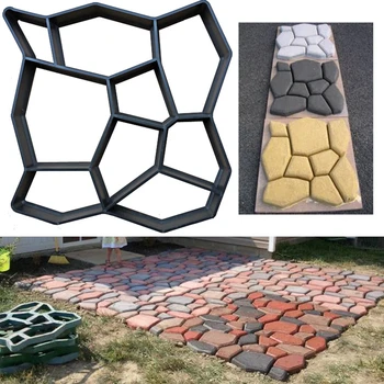 

Paving Cement Brick Concrete Molds Garden Walk Pavement Mold DIY Plastic Path Maker Mold Reusable Manually Paving
