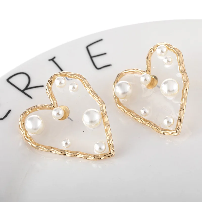 

Korean Pearl Earrings For Women Gold Stud Pendientes Star Heart Earings Fashion Jewelry Party Boucle D'oreille Femme 2019 Bijoux