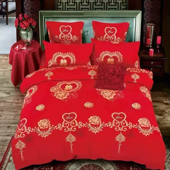 

Bedding set luxury Chinese style 100% cotton bedroom comforter set duvet cover set bed sheets