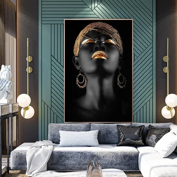 

Si Di Ke Wall Painting Decoration Black African Girl Canvas Paintings for Living Room Figure Painting Canvas Unframed Home Decor