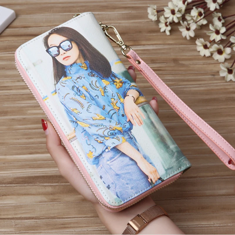 Cartera personalizada dos fotos para hombre y mujer, billetera larga con para el día de la madre, regalo de cumpleaños para su boda, dama de honor|Carteras| - AliExpress