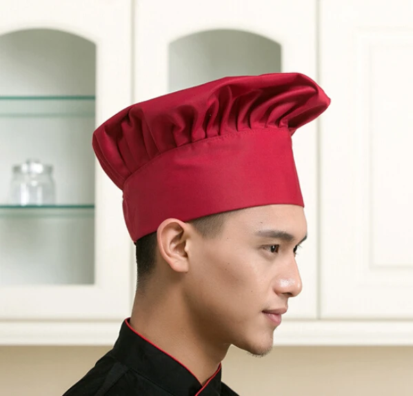 Fashion Kitchen Hat Adjustable Catering Chef Hot Cap Cook Men Baker Elastic Design Cooking Cap Plain Hats Working Cap