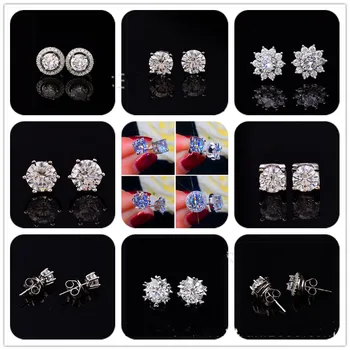 

inbeaut Moissanite Earrings Diamond Test Past D Color Excellent Cut 0.5 Ct Moissanites Stud Earrings 2020 Engagement Jewelry