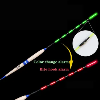 

Smart Fishing Float Bite Alarm Fish Bite Bait LED Light Color Change Automatic Night Electronic Changing Buoy glow in the dark