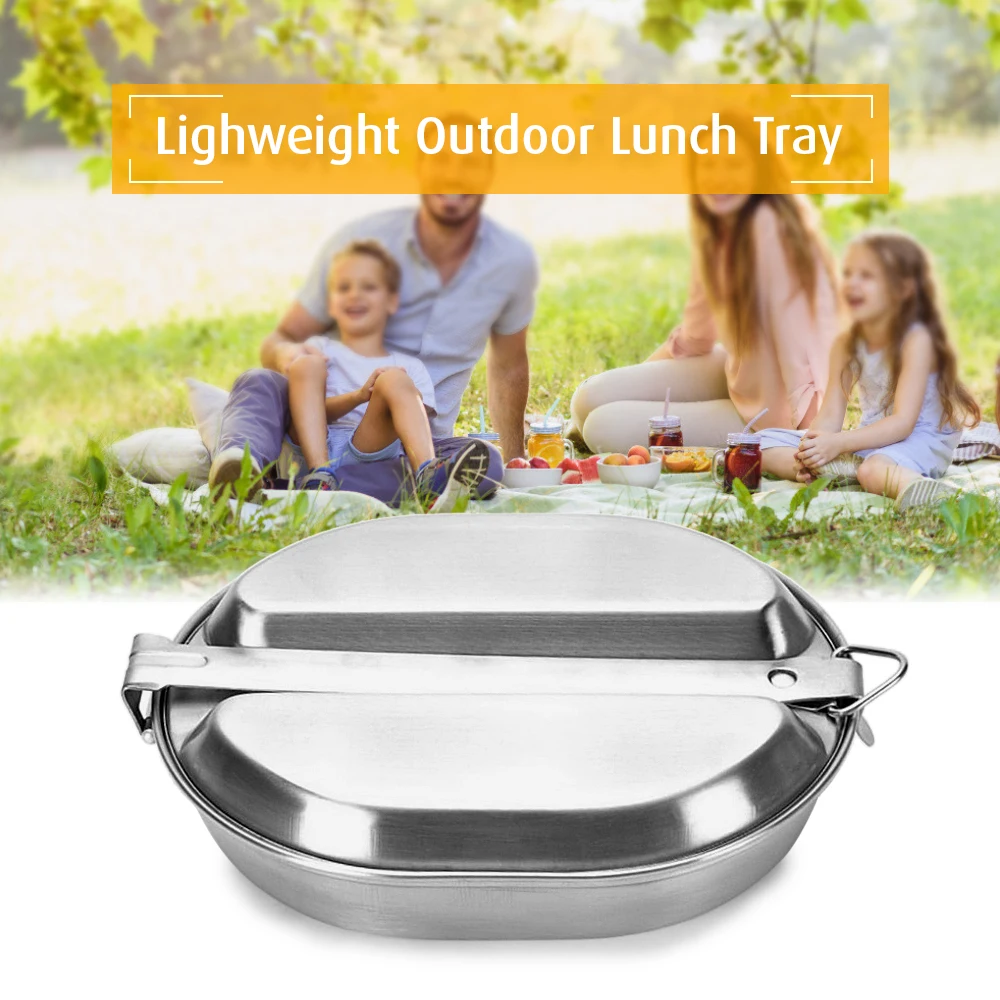 2 в 1 Ланч бокс портативная сковорода для походов на открытом воздухе походная