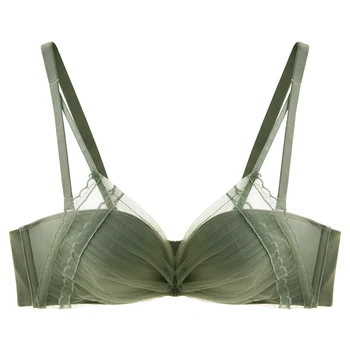 

Lace Mesh Bras For Women Small Breasts Black Thick A B Cup Super Push Up Wireless Underwear Brassiere Top Ladies Sexy Lingerie