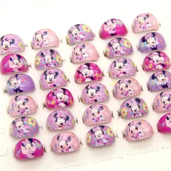 12PCS Disney Minnie Mouse Party Suppply Finger Ring Toy Kids Happy Birthday Party Favor Girl Cute Giveaway Souvenir
