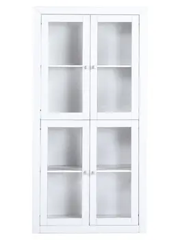 

SHOWCASE DE 4 DOORS KYNUS, WHITE LACQUERED, IN SOLID PINE AND MDF.