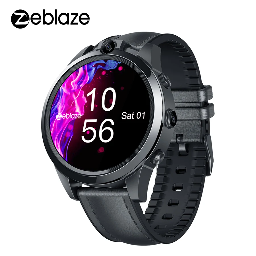 Новые флагманские Смарт-часы Zeblaze THOR 5 PRO с керамическим ободком, 3 Гб+ 32 ГБ, двойная камера, 800 мАч, аккумулятор, gps/разблокировка лица, кожаные ремешки