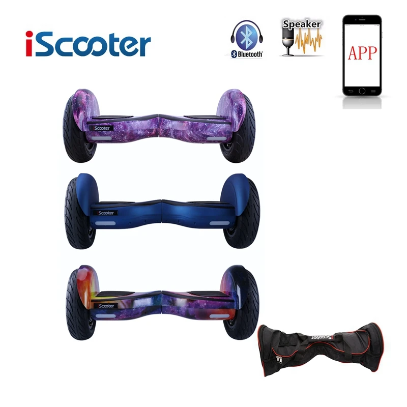 

IScooter APP Control Bluetooth hoverboard 10 inch 2 Wheel Self Balancing Electric Scooter LED Skateboard With Bag Walking Tools