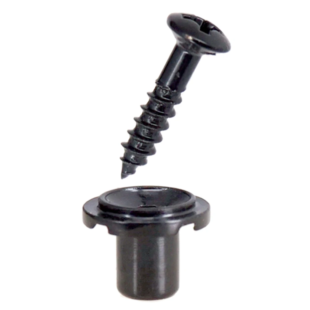 Round String Tree Retainer&Screws Set for Fender ST Guitar Black+Silver