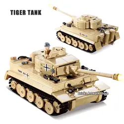 KAZI 82011 военный бронированный военная колесница немецкая бронированная сила танк тигр солдаты фигурки строительные блоки игрушки Дети