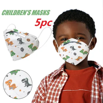 

5pc Children's 3d Disposable Mouth Masks Anti-smog Wind Mist Pollution Protection 3 Layers Non-woven/fabric Protective Mask