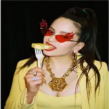 Женские солнцезащитные очки с огненными волнами, Ретро стиль, фирменный дизайн, солнцезащитные очки для мужчин, маленькие Металлические оттенки для женщин, вечерние солнцезащитные очки