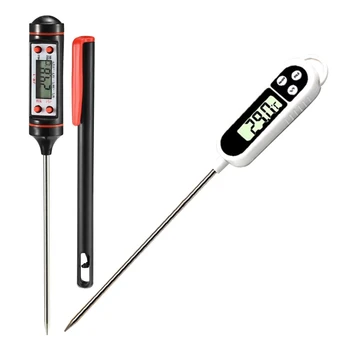 

2 Pcs Instant Read Digital Thermometer for Candy Milk Oil Deep Fry BBQ, Black & White
