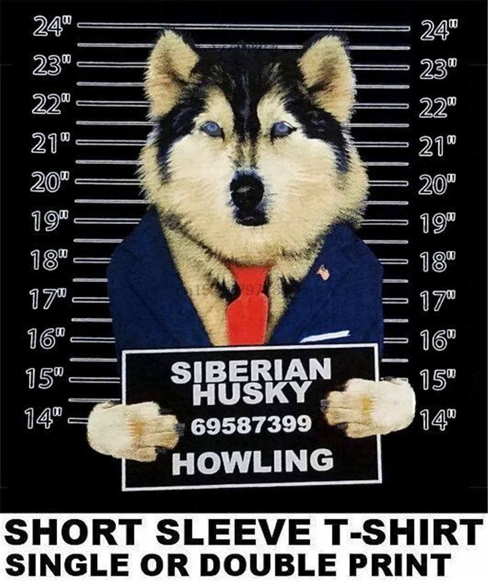 Очень крутая футболка с изображением сибирской хаски забавная короткими
