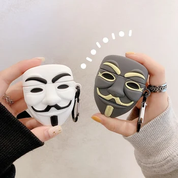 

case for airpods pro V for Vendetta Political thriller vertigo SOFT Silicone earphone case protective cover headset with hook