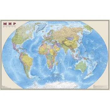 

The World. Political map on the rails. 1:35 m