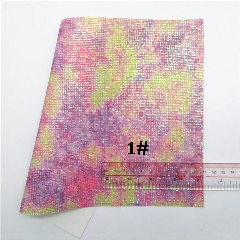 Glitterwishcome 21X29 см A4 Размер блестящая кожа, печатные сетки блеск винил для луков, GM696A - Цвет: 1