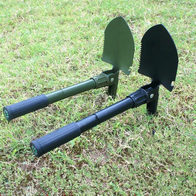 Upgrade 3 in 1 Multifunctional Military Folding Camping Shovel Dig Pickaxe Earth Digger Ice Garden Saw Hoe Snow Spade Scoop  (2)