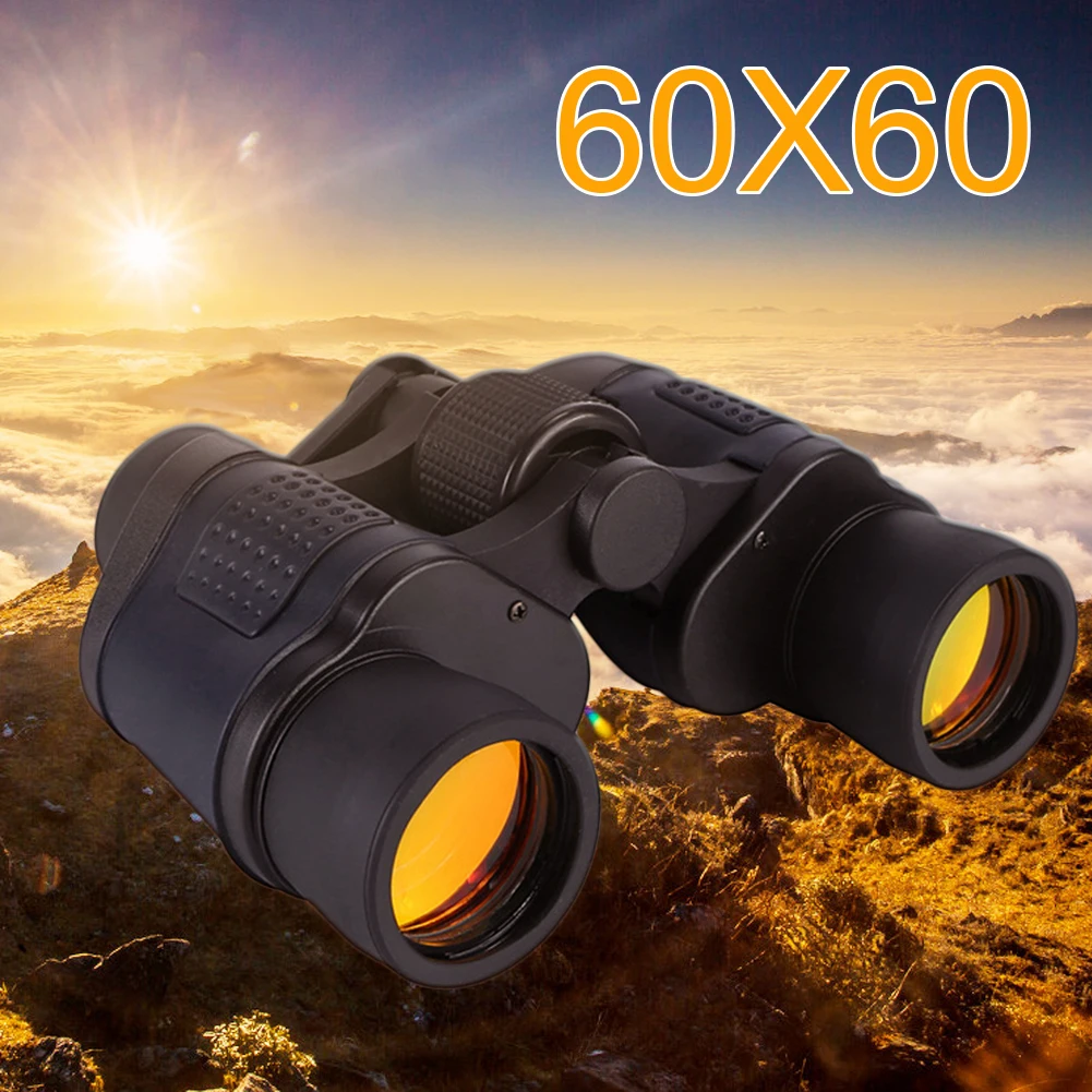 HD 60X60 Telescope Binoculars High Clarity Large Eyepiece High Power For Outdoor Hunting Optical Day Night Zoom Hand Adjusting