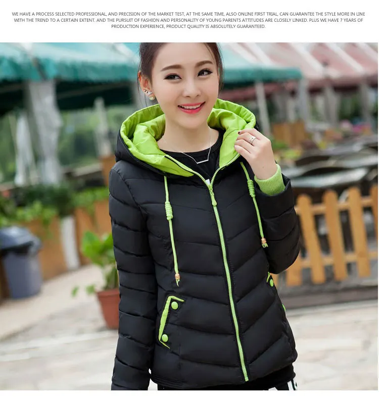 Women' Short White 2021 The New Cotton-Padded Jacket Korean Style Slim Slimming All-Match Stitching Hooded Outwear Y564 lightweight puffer jacket Coats & Jackets