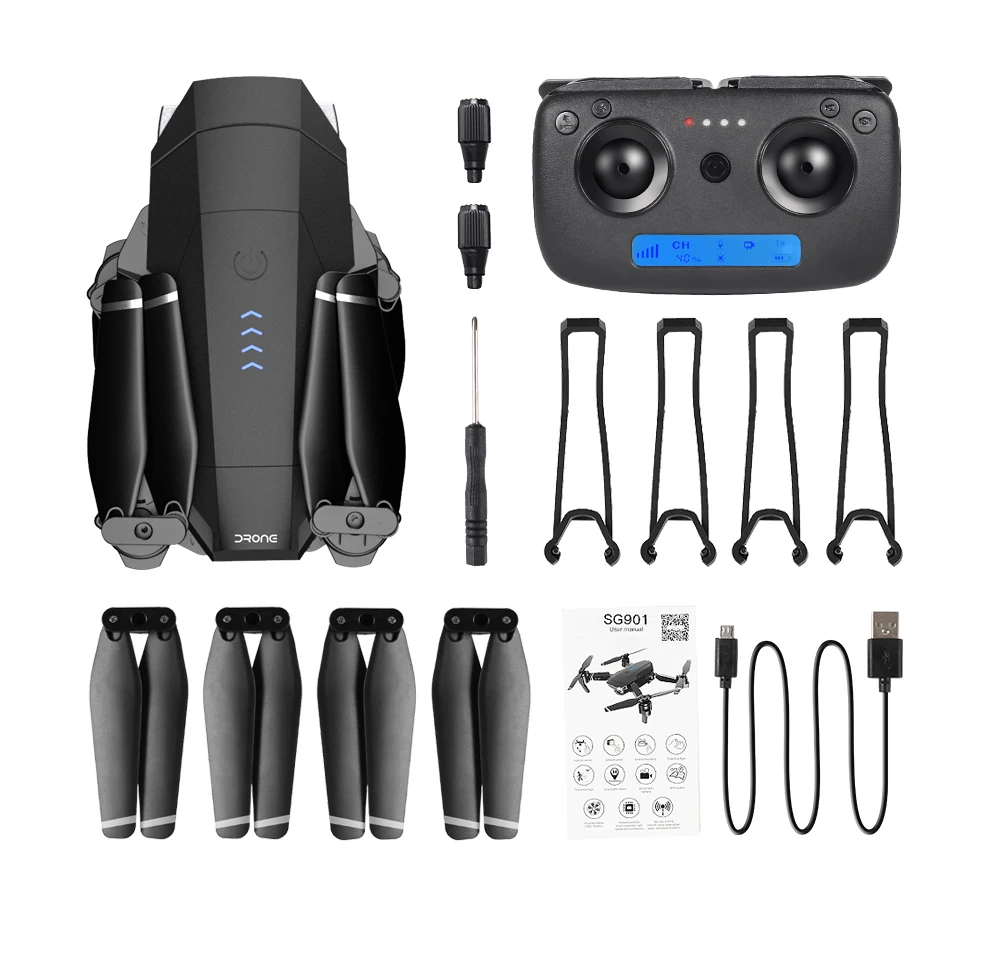 SG907 SG901 gps Дрон с Wifi FPV 1080P 4K HD Двойная камера оптический поток RC Квадрокоптер следуй за мной мини Дрон VS SG106 E520S E58