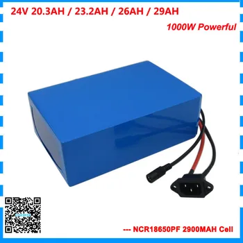 

1000W 24V Ebike battery 24 volt 20AH 23AH 26AH 29AH lithium bateria pack use for panasonic 2900mah cell With 50A BMS 3A Charger