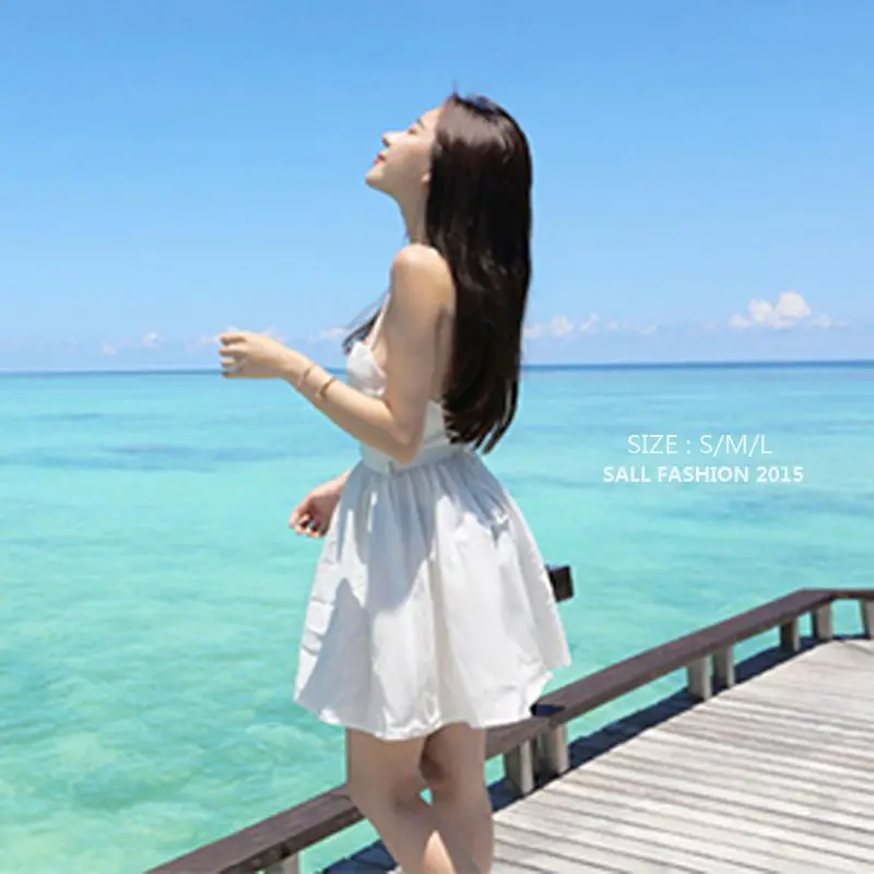 

Sexy Backless Cross Lace-up Hollow out Beach Skirt Seaside Holiday Camisole Nightclub Dress Women's