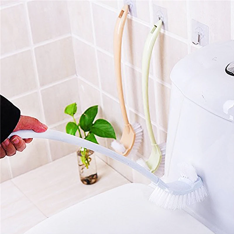 Portable Double Sided Toilet Brush Cleaning Brush Durable Plastic Toilet Brush With For Bathroom WC Clean Tool Accessory