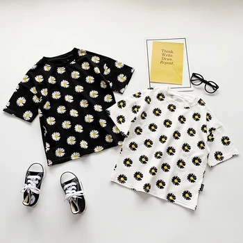 

1-6T Toddler Infant Kids Baby Girls Boys T-shirt Summer Fashion Daisy Print Short Sleeve Tops Tee Shirt Clothes Outfits