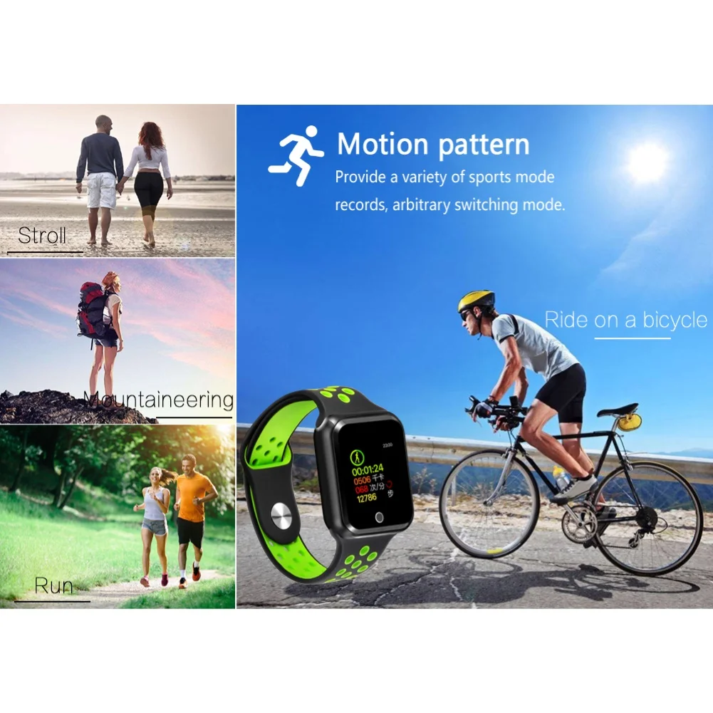 Full Touch Screen Smart Watch Bluetooth Heart Rate Sleep Monitoring Pedometer Exercise Fitness Smart Bracelet Smartwatch