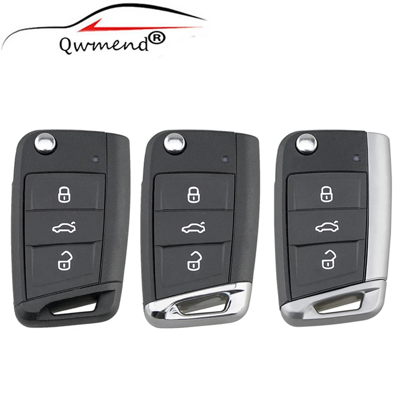 3 Buttons Remote Car Key Shell Case for Volkswagen Passat B5 VW Golf 7 MK7 Skoda Seat Octavia Beetle Polo Bora Flip | Автомобили и