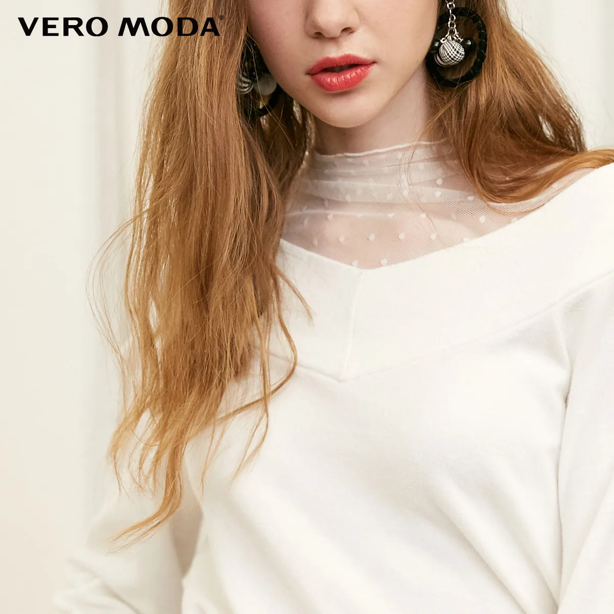 Vero Moda женские загнутые манжеты вырез лодочкой с открытыми плечами вязанные рукава | 318424522