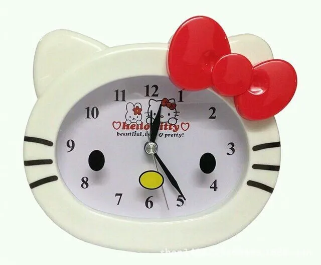 

Cute KT Cat Cartoon Desktop Clock Children's Small Alarm Clock Creative Gift Table Clock