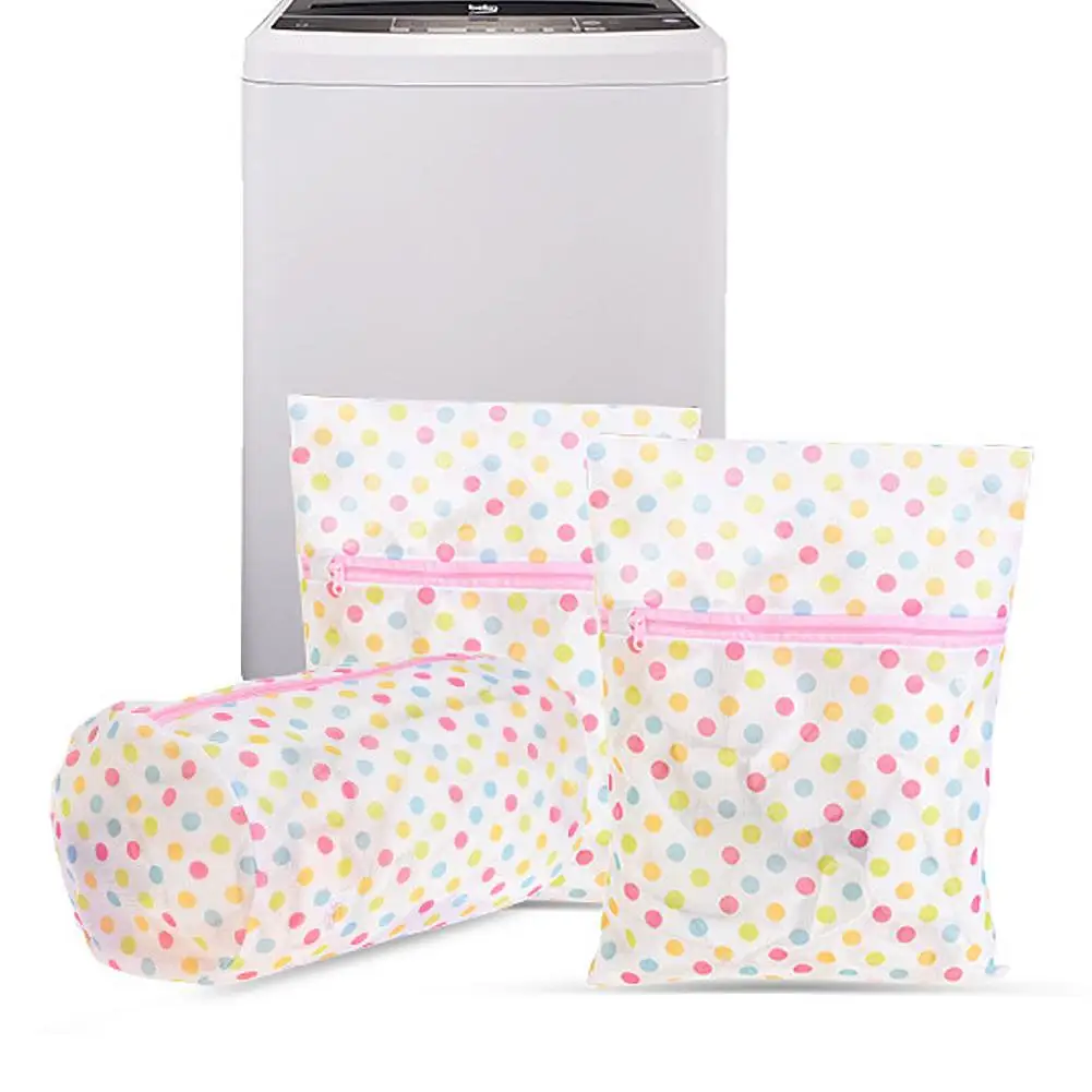 

1Pc Nylon Laundry Bag Bra Underwear Socks Thicken Mesh Net Washing Machine Zipper Pouch Keep socks bras underwear tights
