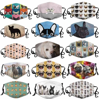 

Cute Dogs Printed Face Mask Washable Reusable mask for face Cotton Blend Mask Streetwear Masks Anti Pollution Mask masques #K