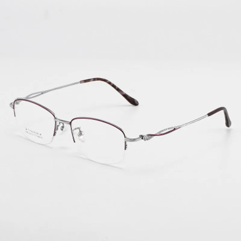 

New Half Frame Titanium Eyeglasses For Lady Simple Ultra Light Myopia Spectacles Frame For Women's Business And Leisure Eyewear