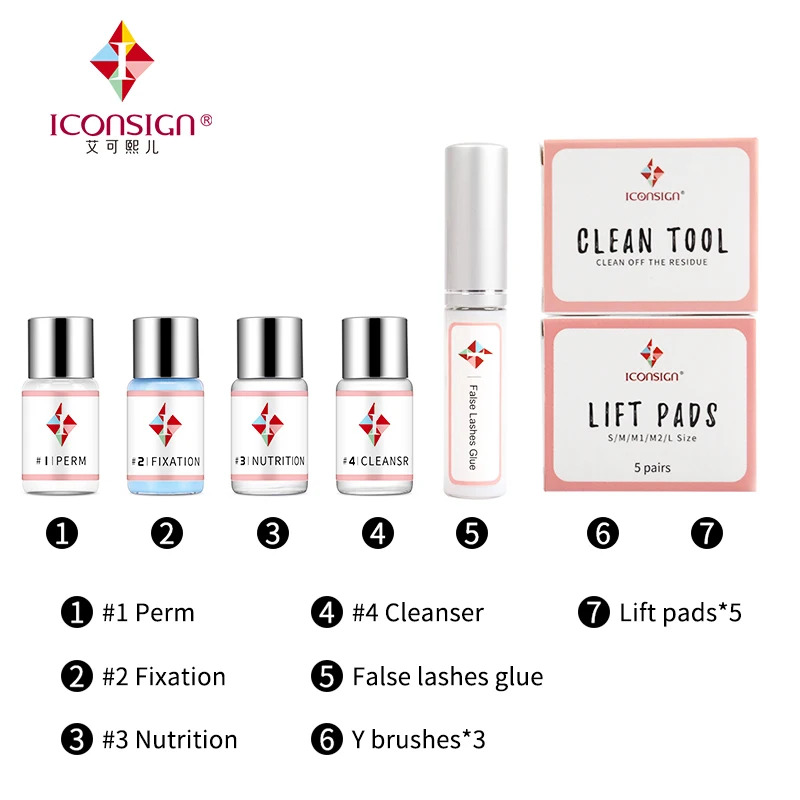 Günstige ICONSIGN Professionelle 1 set wimpern lift dauerwelle kit Salon schönheit lotion für wimpern verlängerung Nahrhaft Curling Werkzeuge
