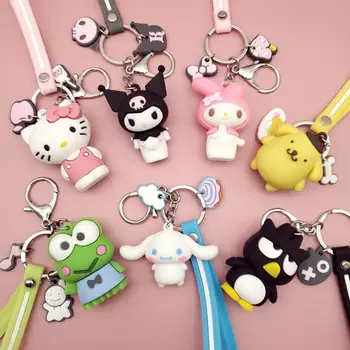 

Cartoon Little yellow dog frog Cute Keychain Hello Kitty penguin Key chain Charm Bag Pendant Keychain Car New Key Ring Gift