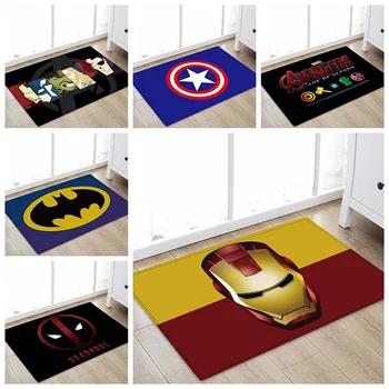 

1pcs 40x60cm Marvel The Avengers Plush Carpet Iron Man Captain America Batman Rug Cotton Christmas Gift for Kids Drop Shipping